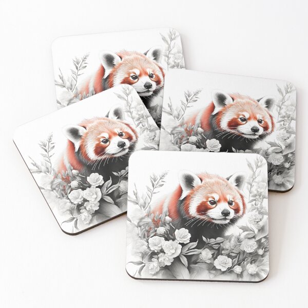 Item preview, Black and white Red Panda pencil drawing designed and sold by Pencil-Art.