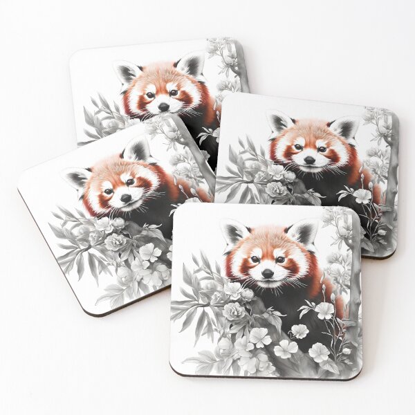 Item preview, Black and white Red Panda pencil drawing designed and sold by Pencil-Art.