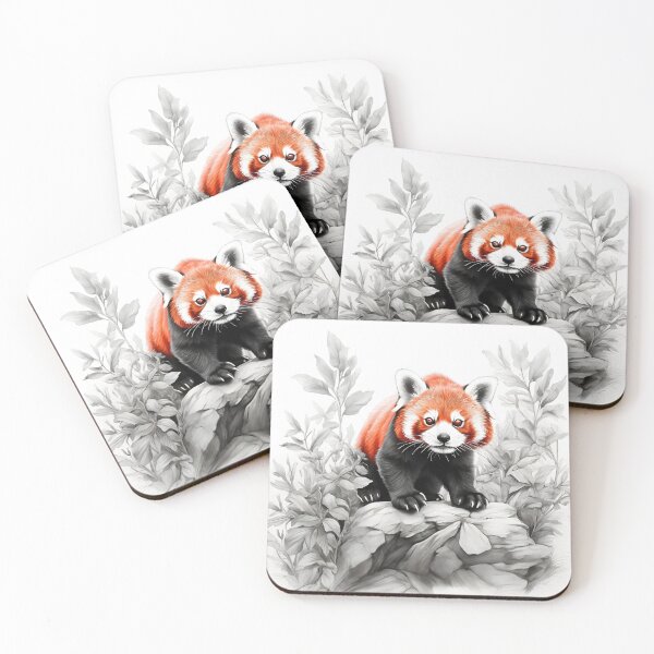 Item preview, Black and white Red Panda pencil drawing designed and sold by Pencil-Art.
