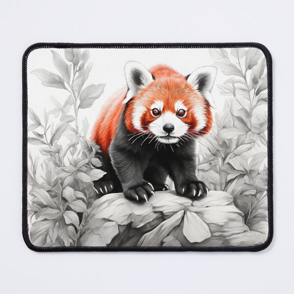 Item preview, Black and white Red Panda pencil drawing designed and sold by Pencil-Art.