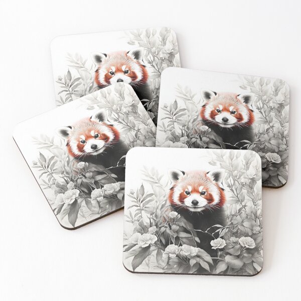 Item preview, Black and white Red Panda pencil drawing designed and sold by Pencil-Art.