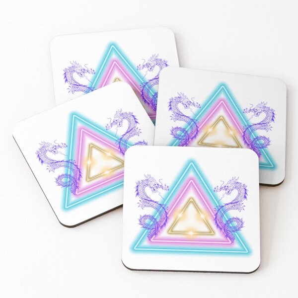 Item preview, Dragons with magical neon triangles. designed and sold by CanterburyLane.