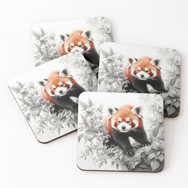 Item preview, Black and white Red Panda pencil drawing designed and sold by Pencil-Art.