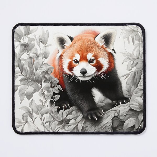 Item preview, Black and white Red Panda pencil drawing designed and sold by Pencil-Art.