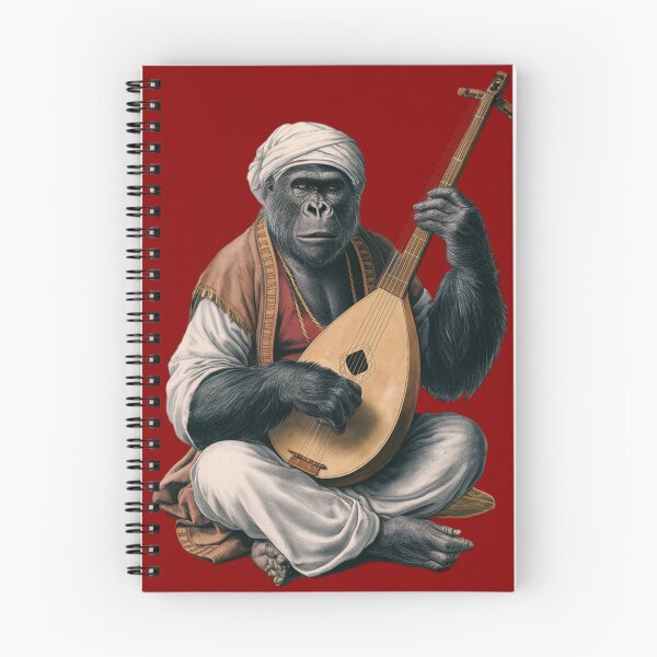Item preview, Gorilla holdin a long stringed musical instrument designed and sold by 123ks.