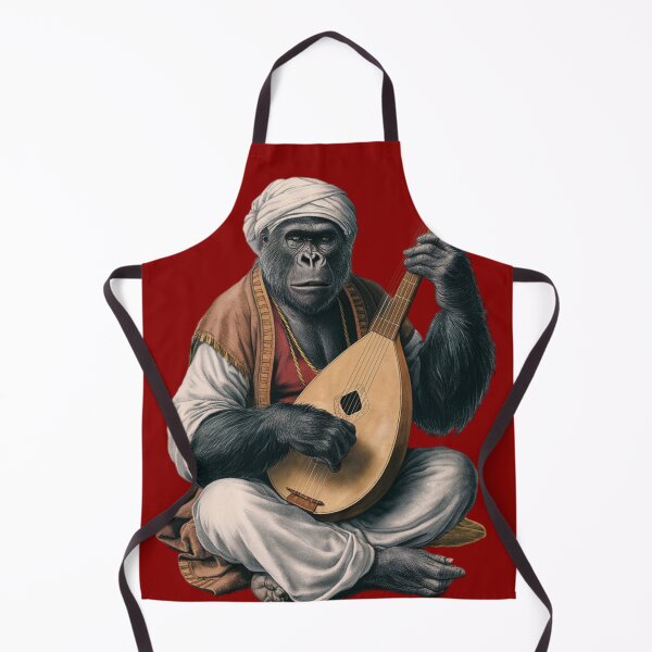 Item preview, Gorilla holdin a long stringed musical instrument designed and sold by 123ks.