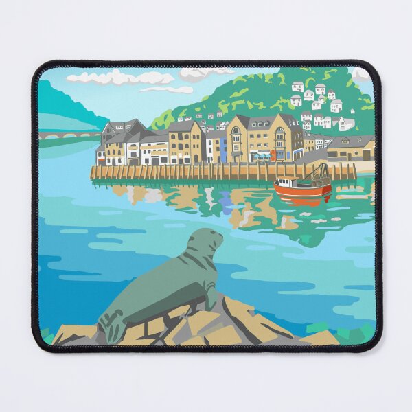 Aperçu de l'œuvre Looe Quayside Cornwall Nelson Seal Affiche de voyage Art créée et vendue par REVELartdesign.