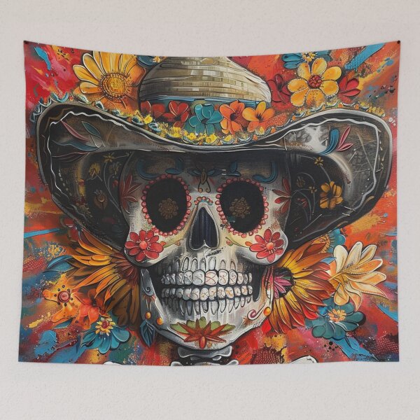 Item preview, Day of the Dead Skull Painting Sombrero 2 designed and sold by AstroRisq.