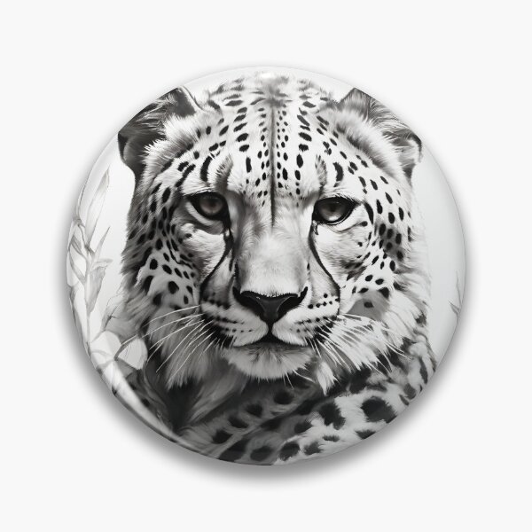 Item preview, Black and white leopard pencil drawing designed and sold by Pencil-Art.