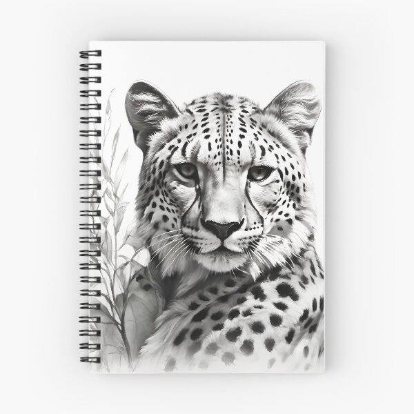 Item preview, Black and white leopard pencil drawing designed and sold by Pencil-Art.