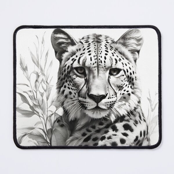 Item preview, Black and white leopard pencil drawing designed and sold by Pencil-Art.