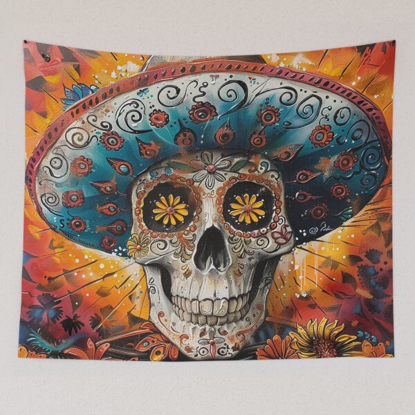 Item preview, Day of the Dead Skull Painting Sombrero 3 designed and sold by AstroRisq.