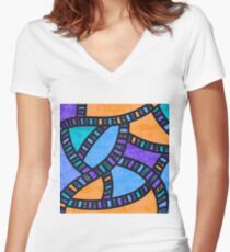 Highway of Dreams - Purple Women's Fitted V-Neck T-Shirt