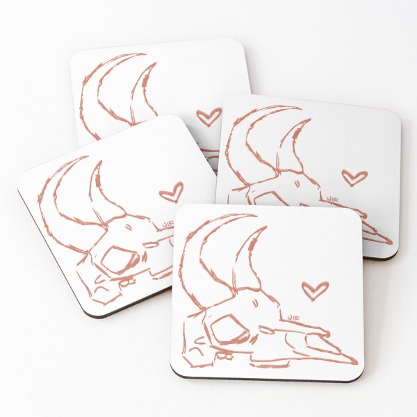 Item preview, #074 Gazelle Skull - Sketch Outline - Red on White designed and sold by Jasmine Froley.