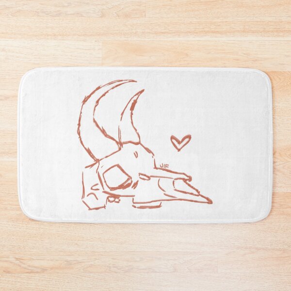 Item preview, #074 Gazelle Skull - Sketch Outline - Red on White designed and sold by Jasmine Froley.