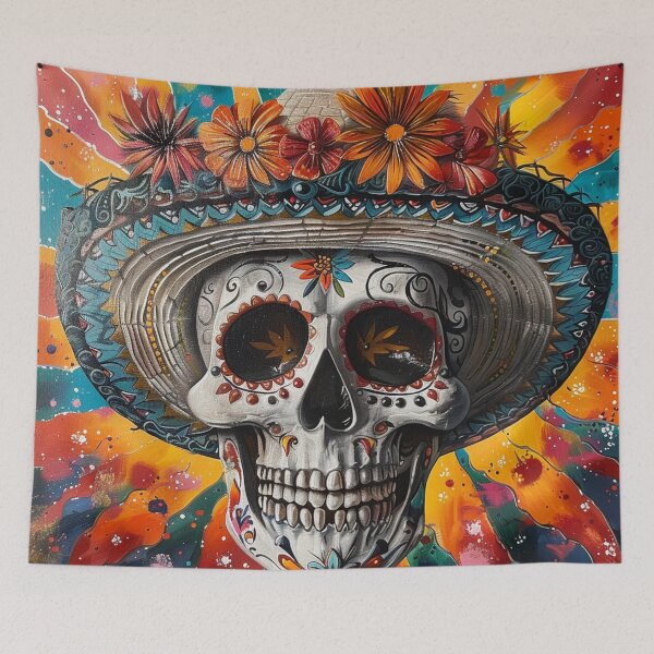 Item preview, Day of the Dead Skull Painting Sombrero 4 designed and sold by AstroRisq.