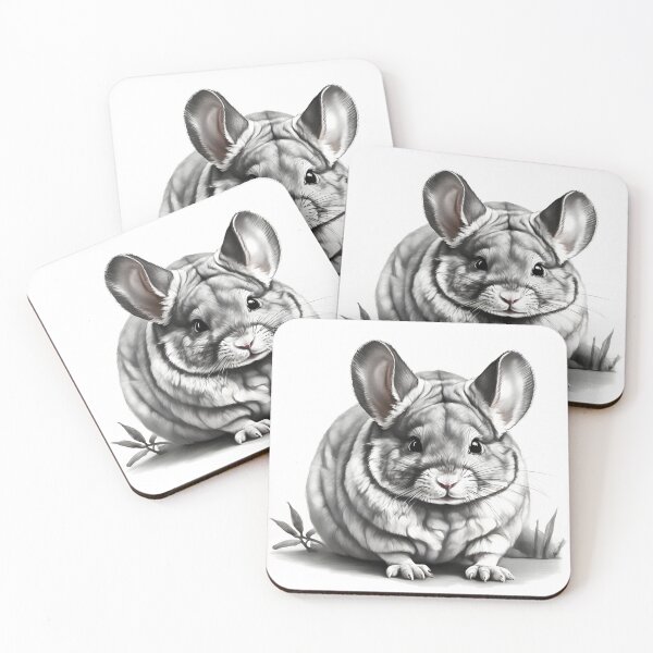 Item preview, Black and white chinchilla pencil drawing designed and sold by Pencil-Art.