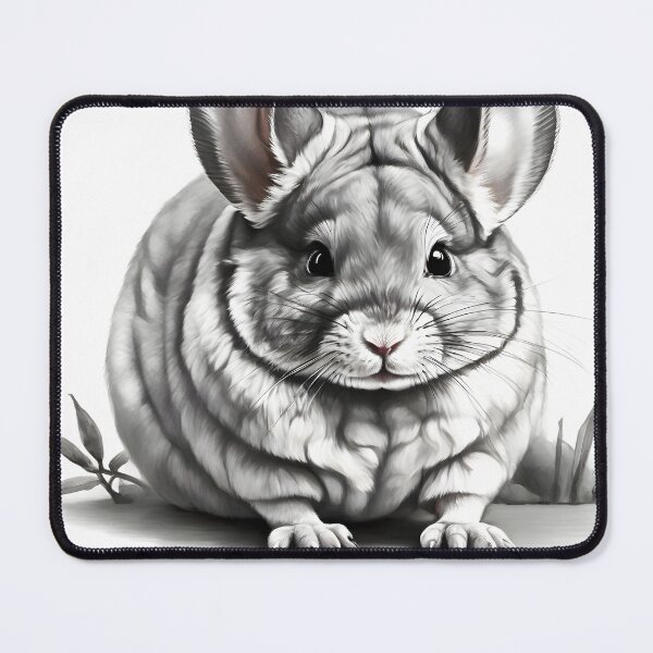 Item preview, Black and white chinchilla pencil drawing designed and sold by Pencil-Art.