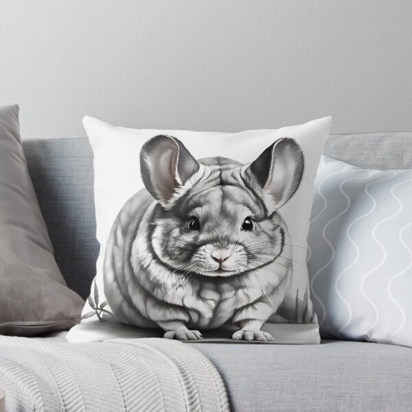 Artikelvorschau, Schwarz-weiße Chinchilla-Bleistiftzeichnung entworfen und verkauft von Pencil-Art.