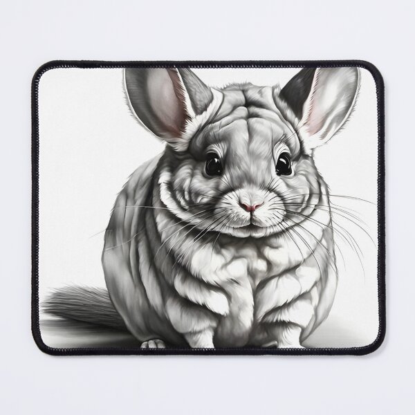 Item preview, Black and white chinchilla pencil drawing designed and sold by Pencil-Art.