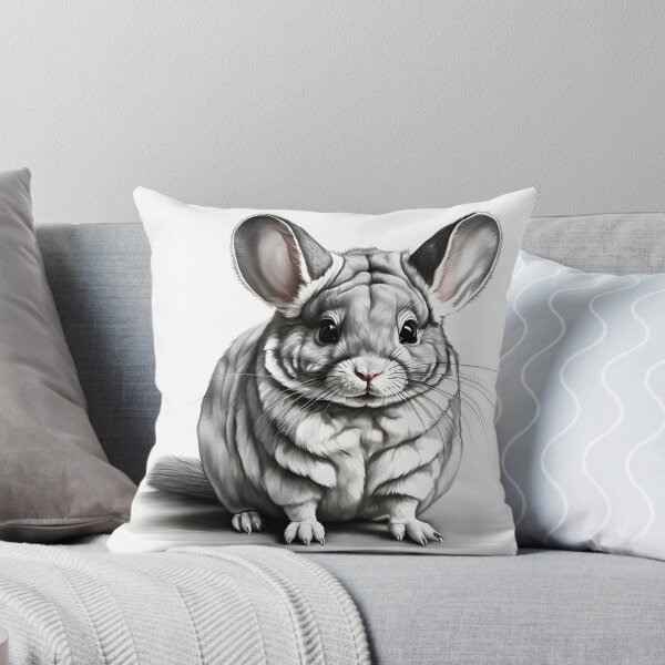 Artikelvorschau, Schwarz-weiße Chinchilla-Bleistiftzeichnung entworfen und verkauft von Pencil-Art.