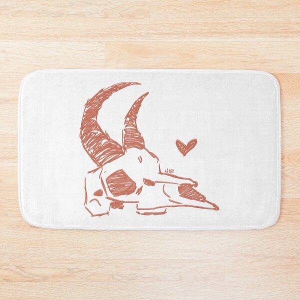 Item preview, #074 Gazelle Skull - Sketch Filled In - Red on White designed and sold by Jasmine Froley.