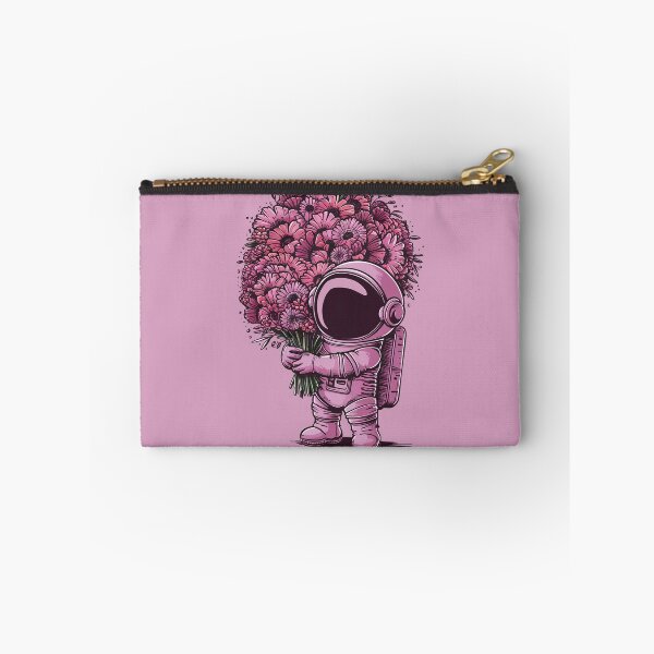 Item preview, super cute and mischievous astronaut holds a giant flowers bouquet. designed and sold by 90's Misaki.
