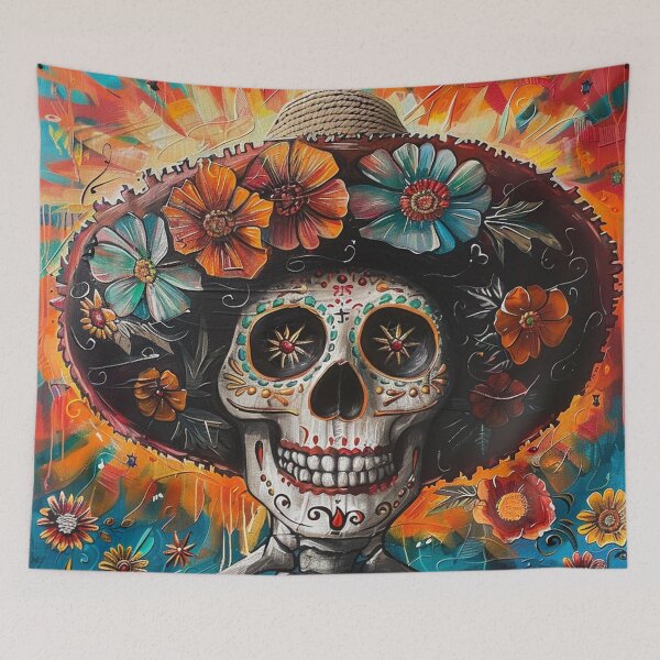 Item preview, Day of the Dead Skull Painting Sombrero 5 designed and sold by AstroRisq.