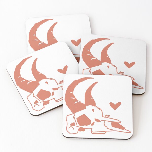 Item preview, #074 Gazelle Skull - Filled In - Red on White designed and sold by Jasmine Froley.