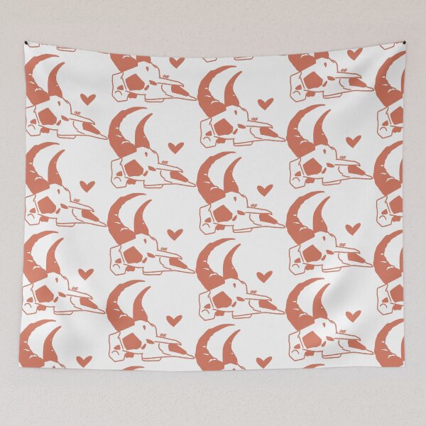 Item preview, #074 Gazelle Skull - Filled In - Red on White designed and sold by Jasmine Froley.