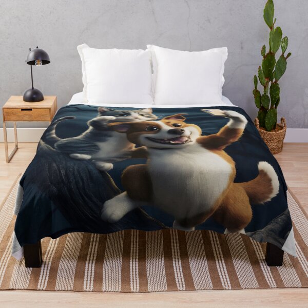 Item preview, Night selfie of a dog with a cat. designed and sold by MyHappyArtShop.