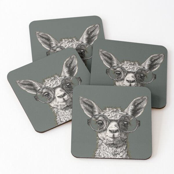 Item preview, Hipster Llama Scholar - Whimsical Animal Portrait designed and sold by ElegantQuirk.