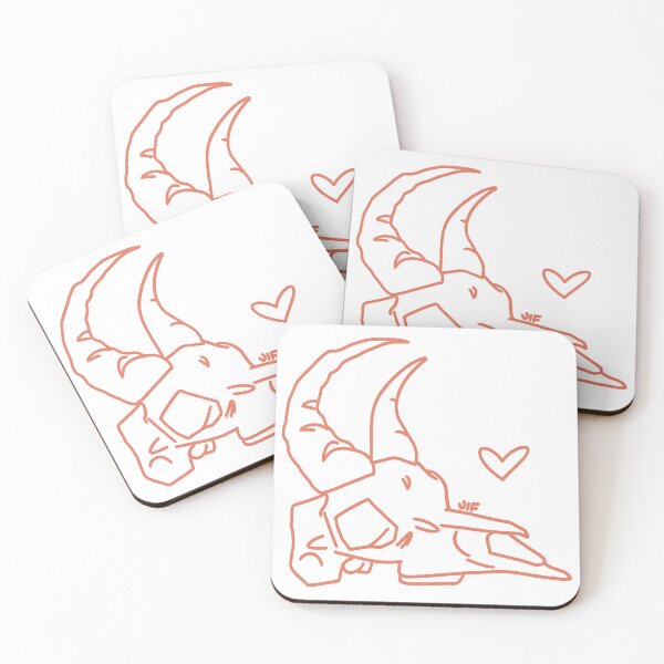 Item preview, #074 Gazelle Skull - Outline - Red on White designed and sold by Jasmine Froley.