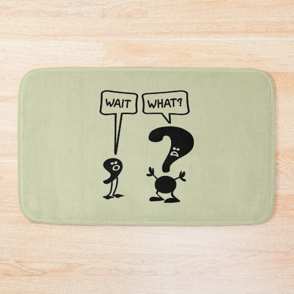 Item preview, Wait, What? punctuation funny (black) designed and sold by SolidEarthArt.