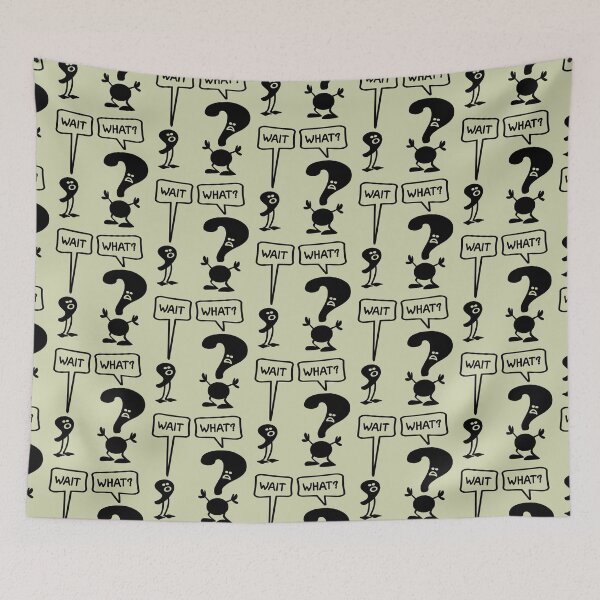 Item preview, Wait, What? punctuation funny (black) designed and sold by SolidEarthArt.