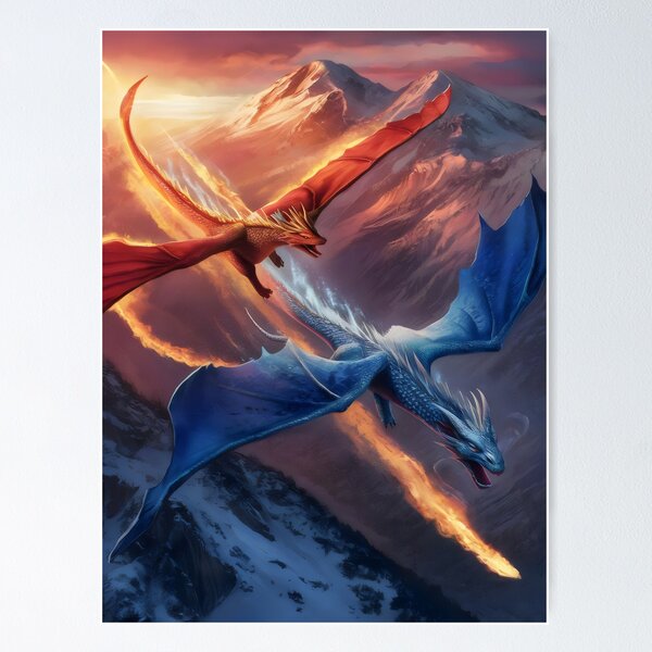 Item preview, Flight through the Mountains. The adventure of two dragons. designed and sold by MyHappyArtShop.
