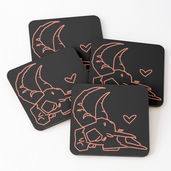 Item preview, #074 Gazelle Skull - Outline - Red on Black designed and sold by Jasmine Froley.