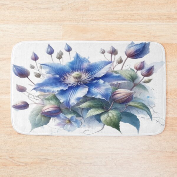 Item preview, Delicate bud splendour: Blue clematis blooms in full beauty designed and sold by FotoworldEdel.