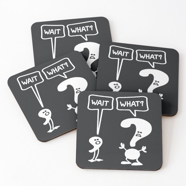 Item preview, Wait, What? punctuation funny (white) designed and sold by SolidEarthArt.