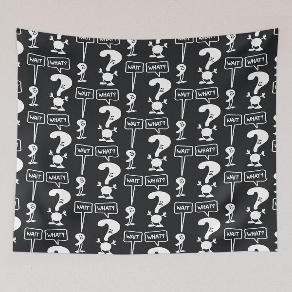 Item preview, Wait, What? punctuation funny (white) designed and sold by SolidEarthArt.