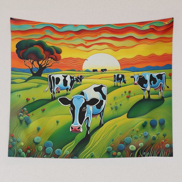 Item preview, Cows grazing in meadow designed and sold by George Hutton Hunter.