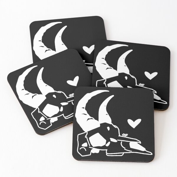 Item preview, #074 Gazelle Skull - Filled In - White on Black designed and sold by Jasmine Froley.