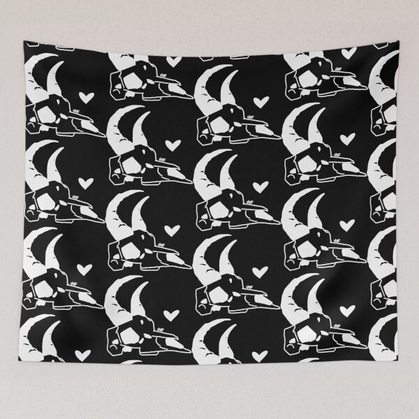 Item preview, #074 Gazelle Skull - Filled In - White on Black designed and sold by Jasmine Froley.