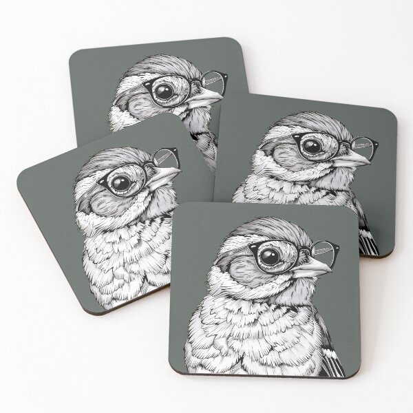 Item preview, Scholarly Sparrow - Avian Intellect Illustration designed and sold by ElegantQuirk.