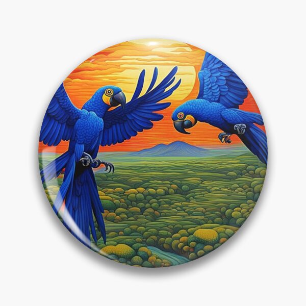 Item preview, Hyacinth Macaws over jungle trees designed and sold by George Hutton Hunter.