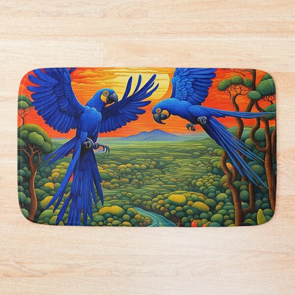 Item preview, Hyacinth Macaws over jungle trees designed and sold by George Hutton Hunter.