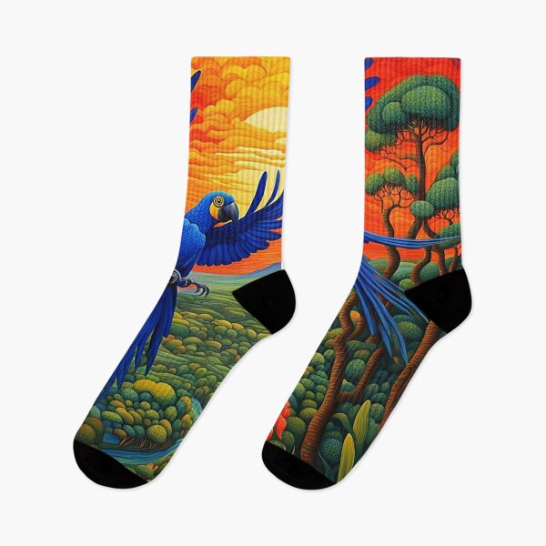 Item preview, Hyacinth Macaws over jungle trees designed and sold by George Hutton Hunter.