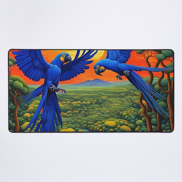 Item preview, Hyacinth Macaws over jungle trees designed and sold by George Hutton Hunter.