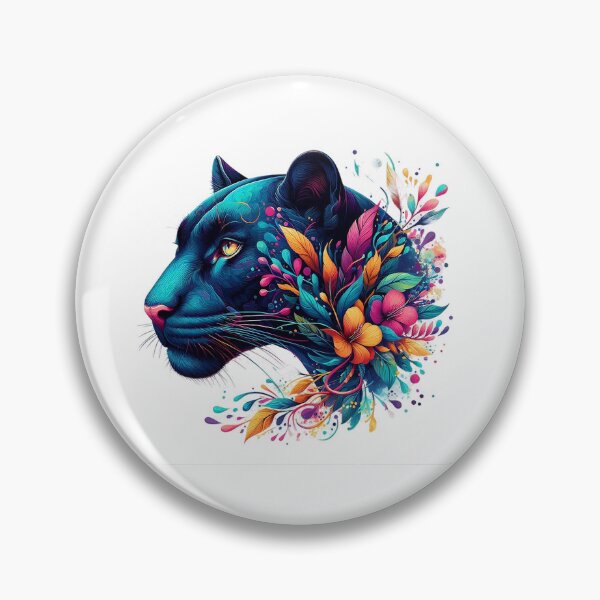 Item preview, A beautiful panther with colorful leaves and flowers. designed and sold by Marcoshop10.
