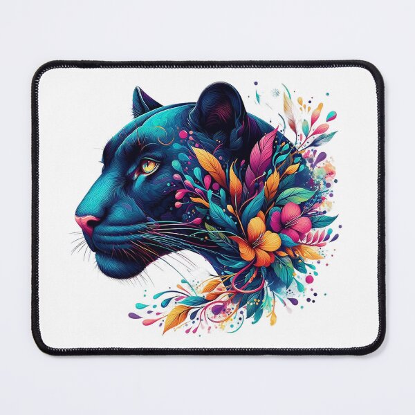Item preview, A beautiful panther with colorful leaves and flowers. designed and sold by Marcoshop10.